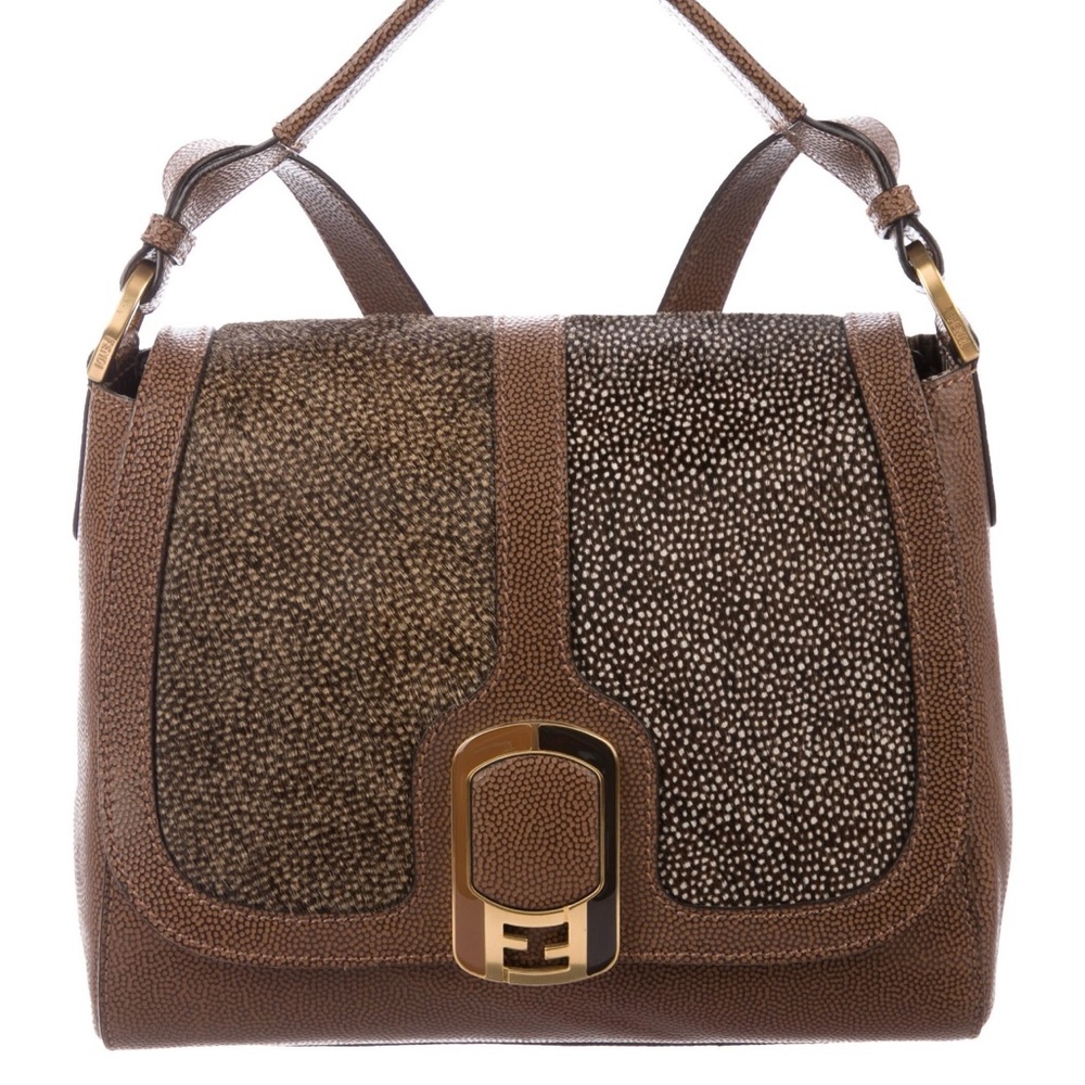 Fendi Anna Ponyhair Paneled Bag *Authentic